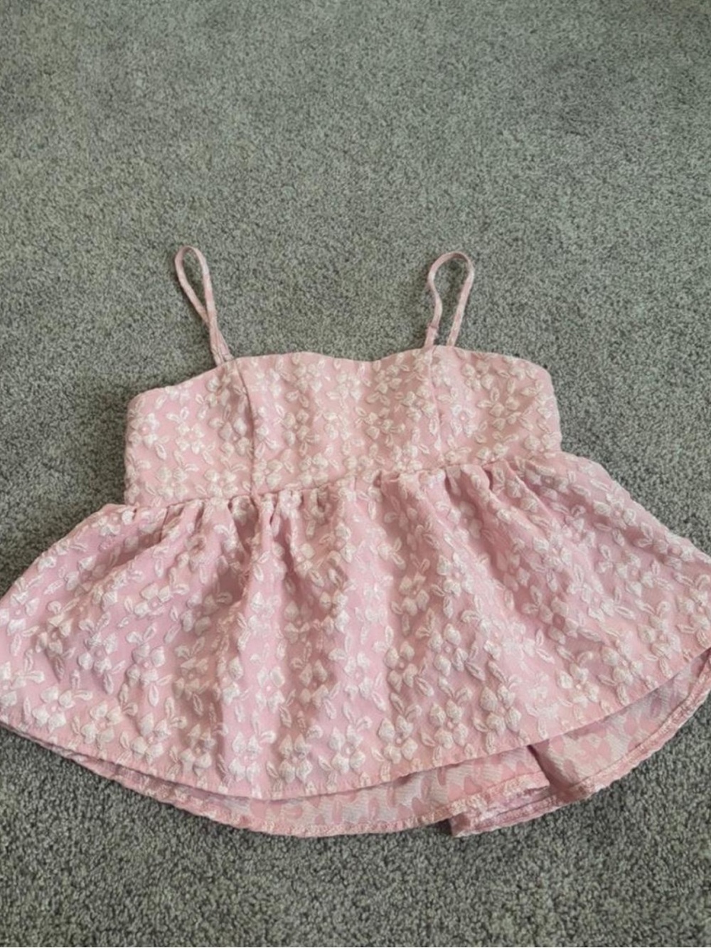 SHEIN Light Pink Floral Lace Spaghetti-Strap Dress